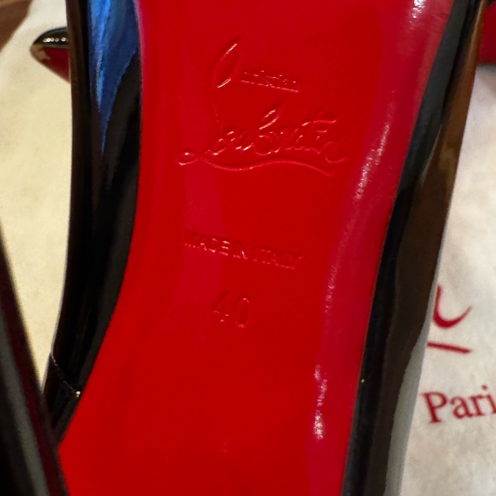 Christian Louboutin Glossy Black Heels - Picture 6 of 6